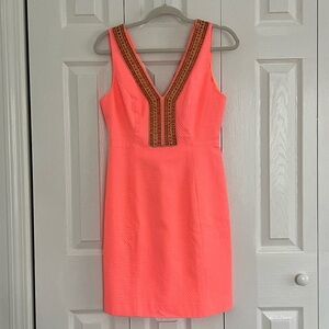 Size 2 electric coral Lilly Pulitzer Eliot shift dress